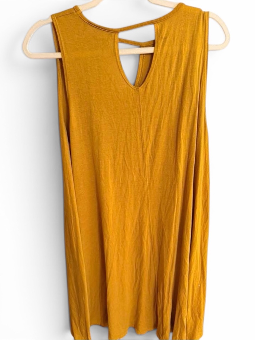L&B Mustard Yellow Sleeveless Midi Dress